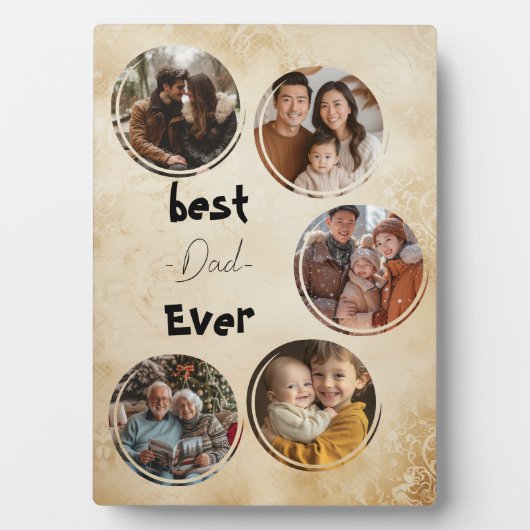 schönster Papa je aus Holz rustikal Fotoplatte (Vorderseite)