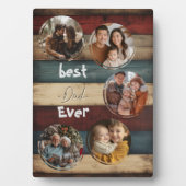 schönster Papa je mit Holzhintergrund Fotoplatte (Vorderseite)