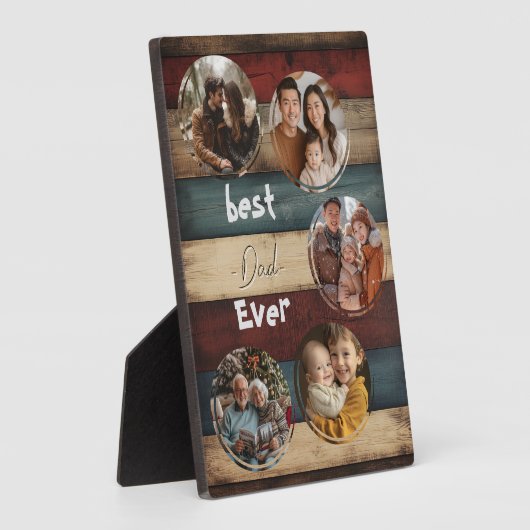 schönster Papa je mit Holzhintergrund Fotoplatte (Seite)