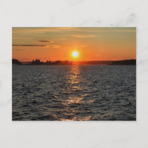 'Schoodic Sunset with Island Lighthouse' Postkarte