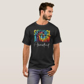 School Admin Assistant Tie Dye Appreciation Back T T-Shirt (Vorne ganz)