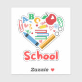 School Aufkleber (Blatt)