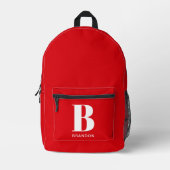 School backpack with the first letter of the name bedruckter rucksack (Vorderseite)