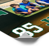 School Basketball Player Custom Name Photo Collage Poster (Ecke)