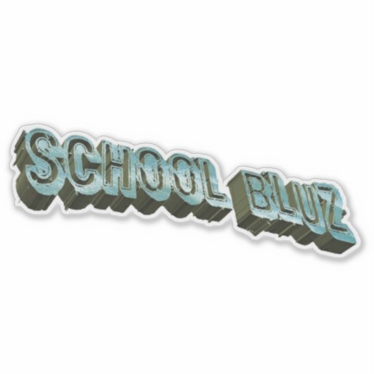 School Bluz-3D Aufkleber (Vorderseite)
