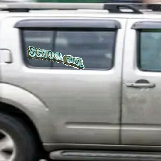 School Bluz-3D Fensteraufkleber