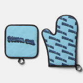 School Bluz-3DII Ofenhandschuh & Topflappen-Set (Vorderseite)