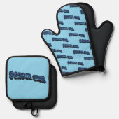 School Bluz-3DII Ofenhandschuh & Topflappen-Set (Vorderseite/Rückseite)