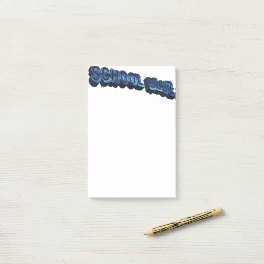 School Bluz-3DII Post-it Klebezettel (Auf Schreibtisch)