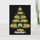 School Bus Christmas Tree Funny Santa Bus Driver P Karte (Vorderseite)