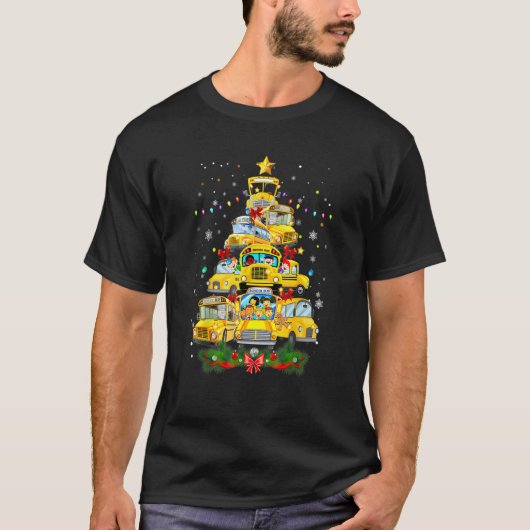 School Bus Christmas Tree Ornament Xmas School Bus T-Shirt (Vorderseite)