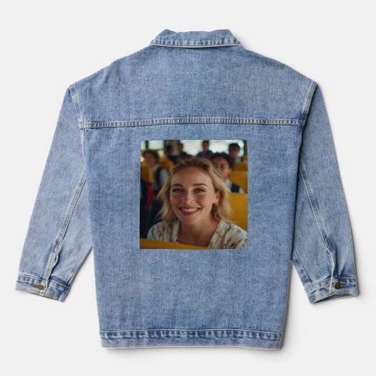 School Bus Driver Photo Customize Jeansjacke (Rückseite)