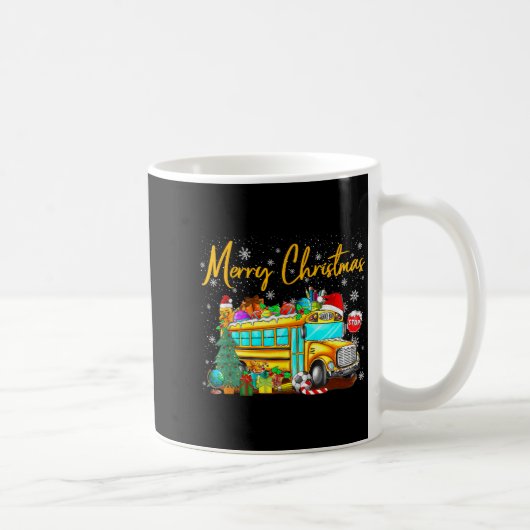 School Bus Driver Santa Hat Merry Christmas Tree M Kaffeetasse (Rechts)