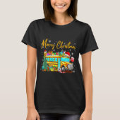 School Bus Driver Santa Hat Merry Christmas Tree M T-Shirt (Vorderseite)