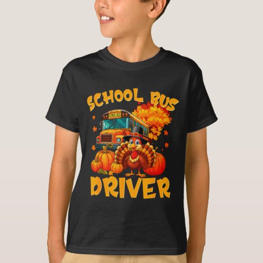 School Bus Driver Turkey Thanksgiving Gift  T-Shirt (Vorderseite)