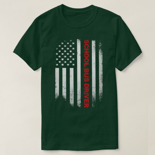 School Bus Driver US Flag Shirt (Design vorne)