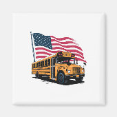 School Bus Driver Usa Flag  Magnet (Vorne)