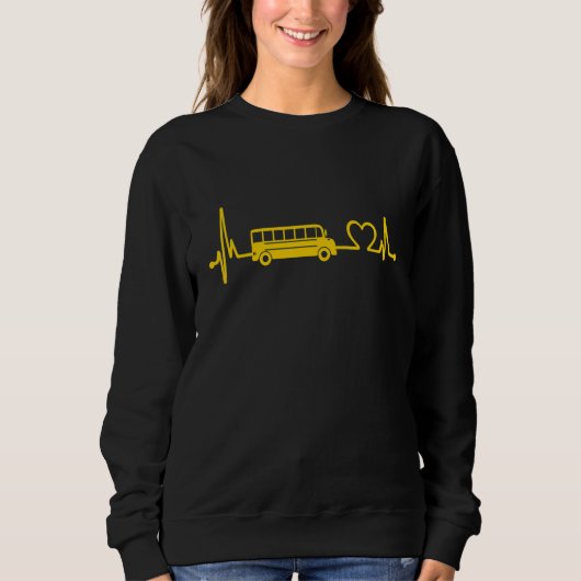 School Bus Drivers' Heartbeat Back To School 1 Sweatshirt (Vorderseite)