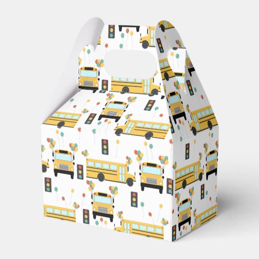 School Bus Kids Birthday Party Geschenkschachtel (Rückseite)