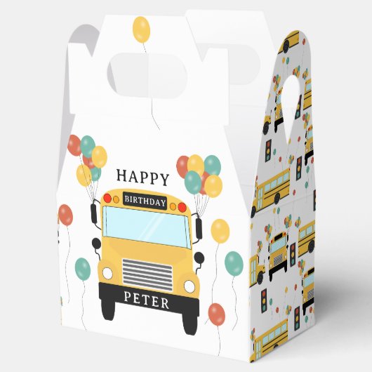 School Bus Kids Birthday Party Geschenkschachtel (Geöffnet)