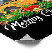 School Bus Lover Matching Santa Hat School Bus Chr Poster (Ecke)
