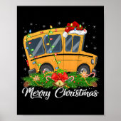 School Bus Lover Matching Santa Hat School Bus Chr Poster (Vorne)