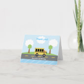 School Bus Town Birthday Thank you Card Dankeskarte (Vorderseite)