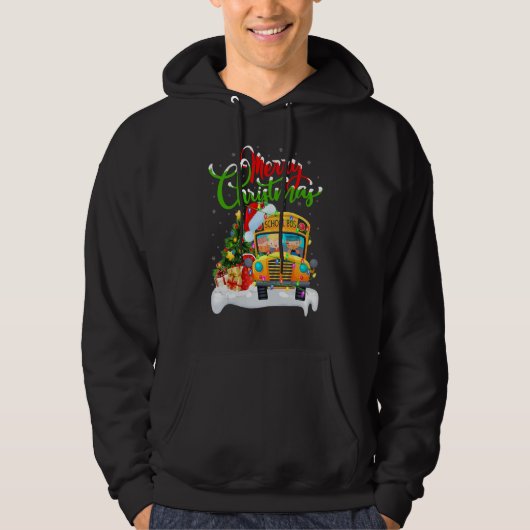 School Bus   Xmas Decorations Santa School Bus Chr Hoodie (Vorderseite)
