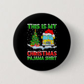 School Bus Xmas Tree Lights This Is My Christmas P Button (Vorderseite)
