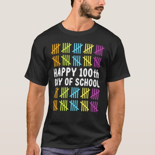 School Celebration Student Teacher Happy 100th Day T-Shirt (Vorderseite)