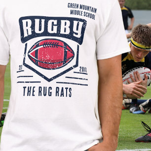 School Club Team League Name Year Rugby T-Shirt