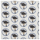 School Colors Blue & Gold Grad Cap w/Diploma Stoff (Muster)