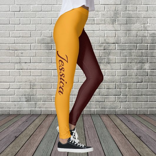 School COLORS Maroon und Gold Leggings Cheerleader