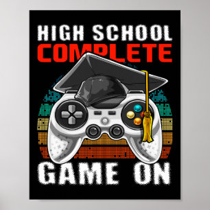 School Complete Video Game Senior Abschluss Gift Poster