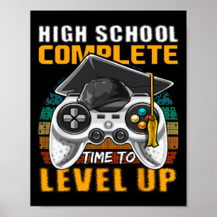 School Complete Video Game Senior Abschluss Gift Poster