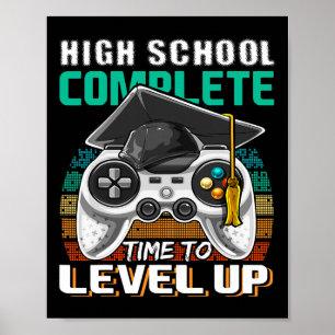 School Complete Video Game Senior Abschluss Gift Poster