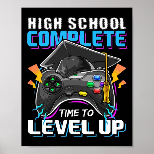 School Complete Video Game Senior Abschluss Gift Poster (Vorne)