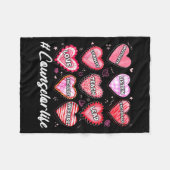 School Counseling Counselor Life Hearts School Val Fleecedecke (Vorderseite (Horizontal))