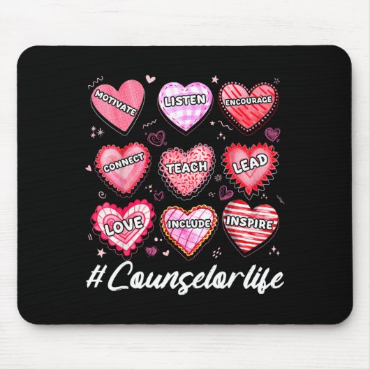 School Counseling Counselor Life Hearts School Val Mousepad (Vorne)