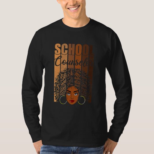 School Counselor Black History Apparel Afro Melani T-Shirt (Vorderseite)
