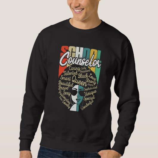 School Counselor Black History Month Afro Melanin  Sweatshirt (Vorderseite)