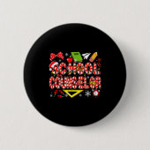 School Counselor Christmas Candy Canes Lover Funny Button (Vorderseite)