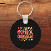 School Counselor Christmas Candy Canes Lover Funny Schlüsselanhänger (Vorderseite)
