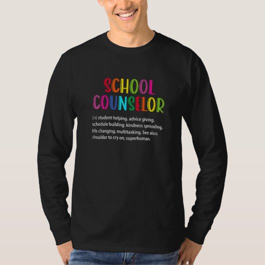 School Counselor Definition Funny School Counselin T-Shirt (Vorderseite)