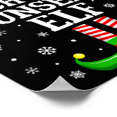 School Counselor Elf Funny Christmas Family Matchi Poster (Ecke)