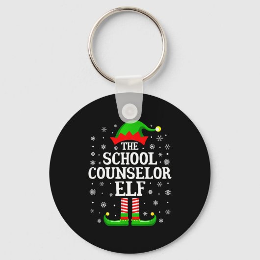 School Counselor Elf Funny Christmas Family Matchi Schlüsselanhänger (Vorderseite)
