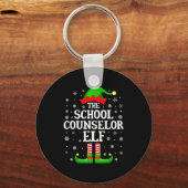 School Counselor Elf Funny Christmas Family Matchi Schlüsselanhänger (Vorderseite)