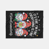 School Counselor Gnome Everything Is Fine Funny Ch Fleecedecke (Vorderseite (Horizontal))