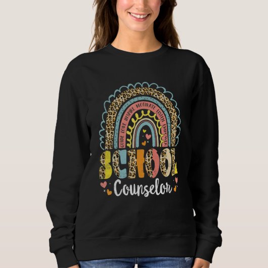 School Counselor Rainbow Leopard School Counseling Sweatshirt (Vorderseite)