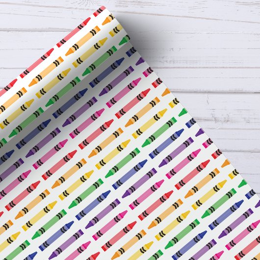 School Crayons Fun Kids Lehrerin Muster Geschenkpapier